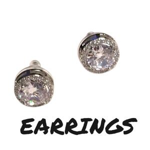 Timeless Silver Crystal Stud Earrings